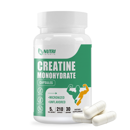 Creatine Monohydrate Capsules, Pure Creatine Pills Micronized for Enhanced Workout and Muscle Growth, Easy Absorption, Non-GMO, Unflavored - 210 Capsules