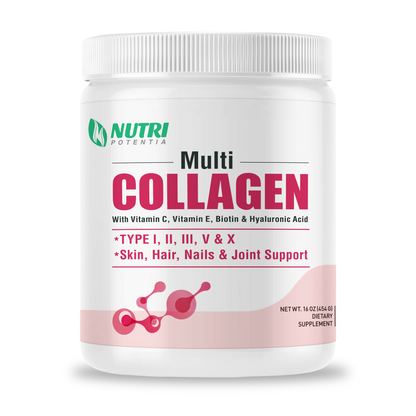 Collagen Peptides Powder, Collagen Capsules, Multi Type I, II, III, V, X - Hair, Skin, Nail Support - Unflavored, Non-GMO, Easy to Absorb