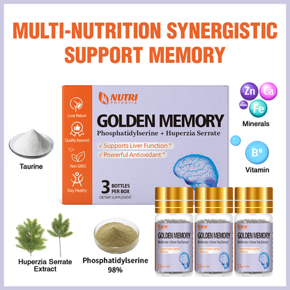 Golden Memory Dripping Pills - Huperzia Serrate Extract Brain Supplement for Mental Alertness