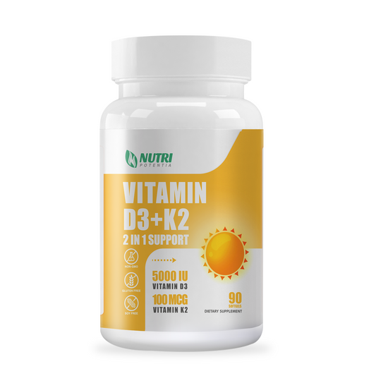 Vitamin D3 K2 with MCT Oil, Vitamin D 5000IU and K2 100mcg, Formula 2 in 1 for Bone and Heart Health, Gluten Free - 90 Count Softgels