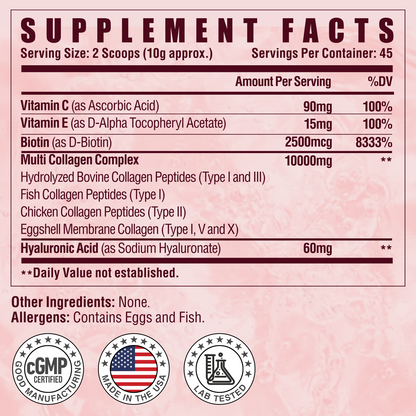 Collagen Peptides Powder, Collagen Capsules, Multi Type I, II, III, V, X - Hair, Skin, Nail Support - Unflavored, Non-GMO, Easy to Absorb