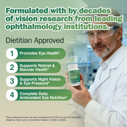 AREDS 2 Plus Eye Vitamin Supplement,Lutein and Zeaxanthin Supplements with DHA for Seniors Macular,Supports Visual Clarity,Focus & Eye Fatigue Relief,Non-GMO,Third-Party Tested(Made & Tested in USA)