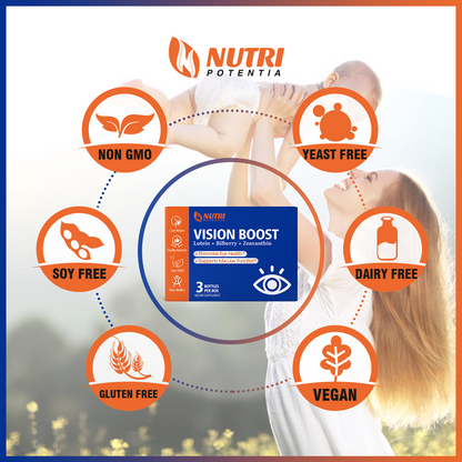 VISION BOOST Dripping Pills - Lutein & European Bilberry Extract - Promotes Eye Health & Supports Macular Function