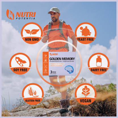 Golden Memory Dripping Pills - Huperzia Serrate Extract Brain Supplement for Mental Alertness