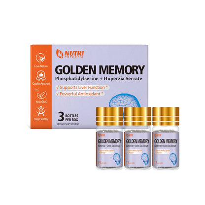 Golden Memory Dripping Pills - Huperzia Serrate Extract Brain Supplement for Mental Alertness