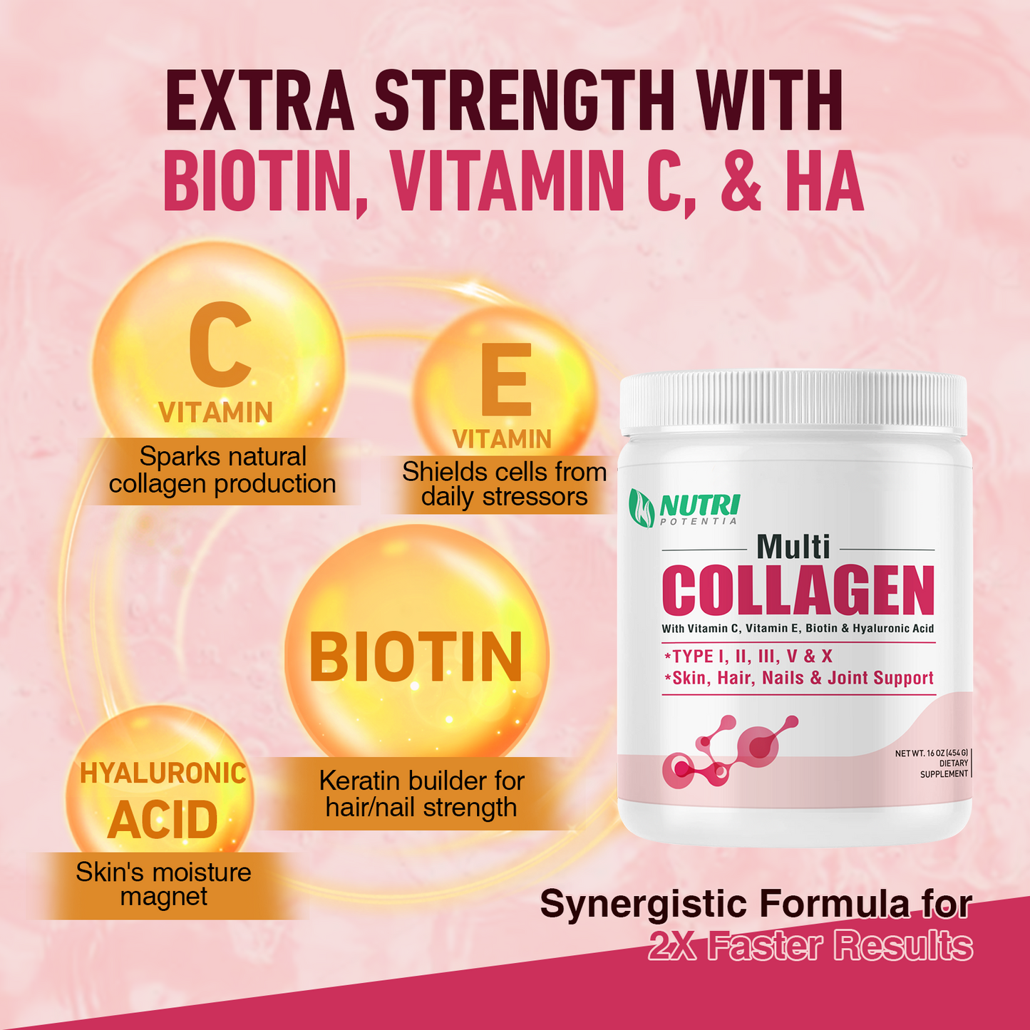 Collagen Peptides Powder, Collagen Capsules, Multi Type I, II, III, V, X - Hair, Skin, Nail Support - Unflavored, Non-GMO, Easy to Absorb