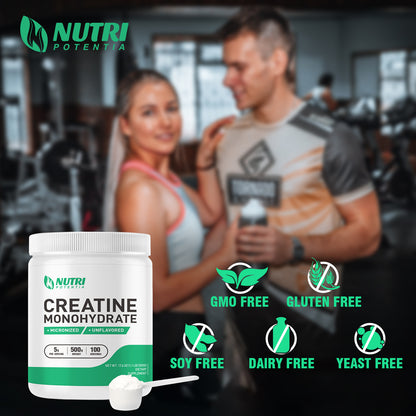 Creatine Monohydrate Powder 500 Grams (1.1lb), Micronized Creatine Powder Workout Powder Supplement, Unflavored, Pure, 5000mg(5g) Per Serving, No Filler