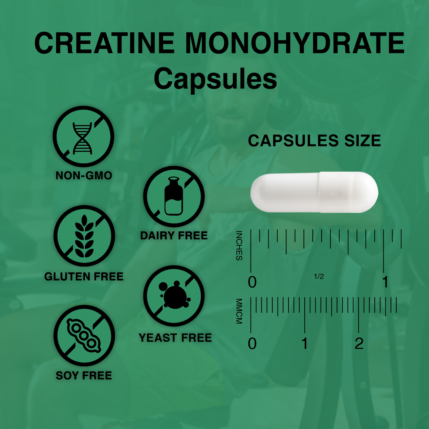 Creatine Monohydrate Capsules, Pure Creatine Pills Micronized for Enhanced Workout and Muscle Growth, Easy Absorption, Non-GMO, Unflavored - 210 Capsules