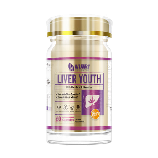 LIVER YOUNTH - Milk Thistle & Schisandra Supplement for Liver Health Support, Antioxidant Support, 60 Capsules